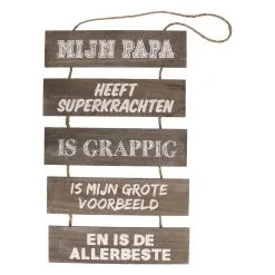 Wauw Houten Tuinladder Met Tekst “In Papa’s Schuur”