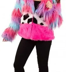 Party Xplosion Bontjas Carnaval Kleuren Mix Dames