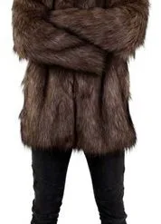 Party Xplosion Bontjas Carnaval Lang Haar Bruin Heren