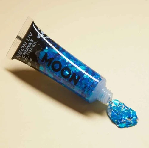 Moon Creations Chunky Glitter Gel Neon Blauw 3 Moon Creations Chunky Glitter Gel Neon Blauw