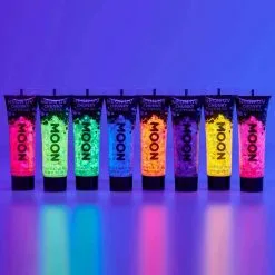 Moon Creations Chunky Glitter Gel Neon Paars -Schminke Speciaalzaak chunky glitter gel neon paars 3
