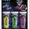 Moon Creations Chunky Glitter Gels Neon Geel Groen Paars 2 Moon Creations Chunky Glitter Gels Neon Geel Groen Paars -Schminke Speciaalzaak chunky glitter gels neon geel groen paars