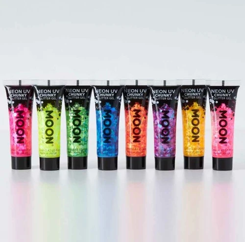 Moon Creations Chunky Glitter Gels Neon Geel Groen Paars 4 Moon Creations Chunky Glitter Gels Neon Geel Groen Paars - Afbeelding 2