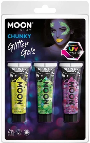 Moon Creations Chunky Glitter Gels Neon Geel Groen Paars 3 Moon Creations Chunky Glitter Gels Neon Geel Groen Paars