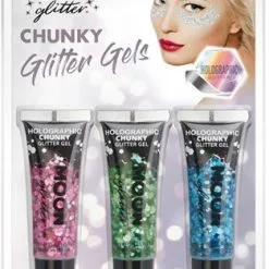 Moon Creations Chunky Glitter Gels Roze Groen Blauw