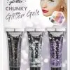 Moon Creations Chunky Glitter Gels Zilver Goud Rose Goud -Schminke Speciaalzaak chunky glitter gels zilver goud rose goud