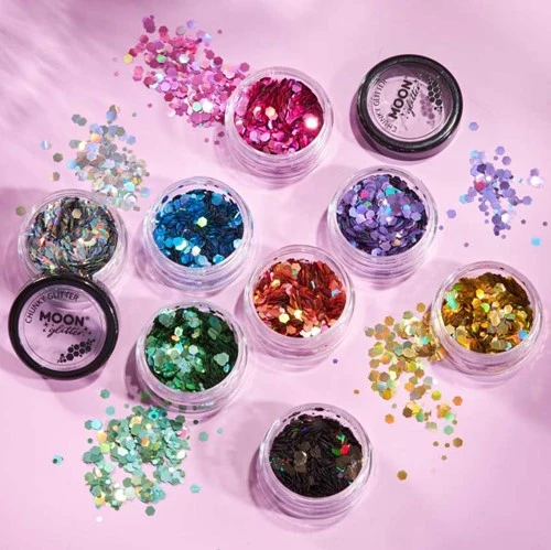 Moon Creations Chunky Glitter Holographic Blauw 5 Moon Creations Chunky Glitter Holographic Blauw - Afbeelding 3