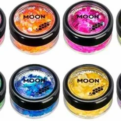 Moon Creations Chunky Glitter Neon UV Geel 5 Moon Creations Chunky Glitter Neon UV Geel -Schminke Speciaalzaak chunky glitter neon uv geel 2