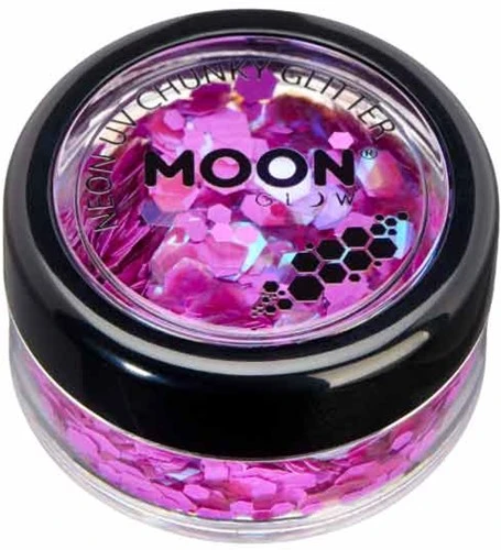 Moon Creations Chunky Glitter Neon UV Paars 3 Moon Creations Chunky Glitter Neon UV Paars