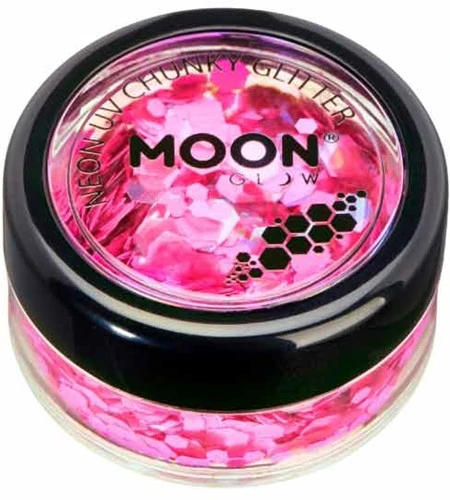 Moon Creations Chunky Glitter Neon UV Rose 3 Moon Creations Chunky Glitter Neon UV Rose
