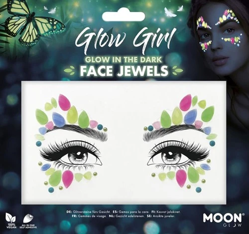 Moon Creations Face Jewels Glow In The Dark Glow Girl 3 Moon Creations Face Jewels Glow In The Dark Glow Girl