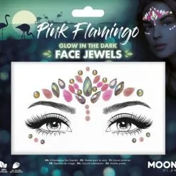 Moon Creations Face Jewels Glow In The Dark Pink Flamingo