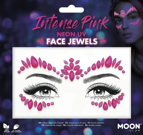 Moon Creations Face Jewels Neon UV Intense Pink 3 Moon Creations Face Jewels Neon UV Intense Pink