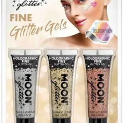 Moon Creations Fine Glitter Gels Zilver Goud Rose Goud
