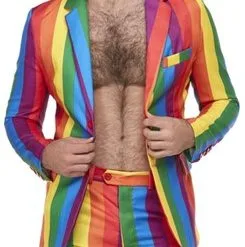 Stand Out Suits Regenboog Herenkostuum -Schminke Speciaalzaak gaypride kostuum kopen