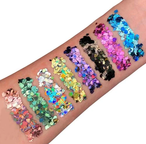 Moon Creations Glitter Shapes Holographic Groen 4 Moon Creations Glitter Shapes Holographic Groen - Afbeelding 2