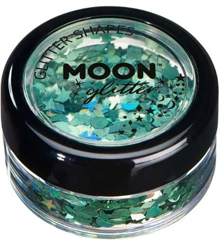 Moon Creations Glitter Shapes Holographic Groen 3 Moon Creations Glitter Shapes Holographic Groen
