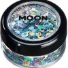Moon Creations Glitter Shapes Holographic Zilver 2 Moon Creations Glitter Shapes Holographic Zilver -Schminke Speciaalzaak glitter shapes holographic zilver
