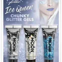 Moon Creations Ice Queen Chunky Glitter Gels Zilver Wit Blauw
