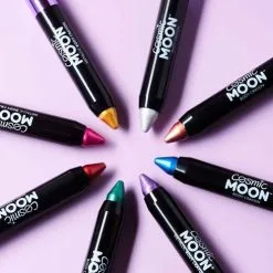 Schminke Speciaalzaak -Schminke Speciaalzaak metallic body crayons schminkstift blauw 2