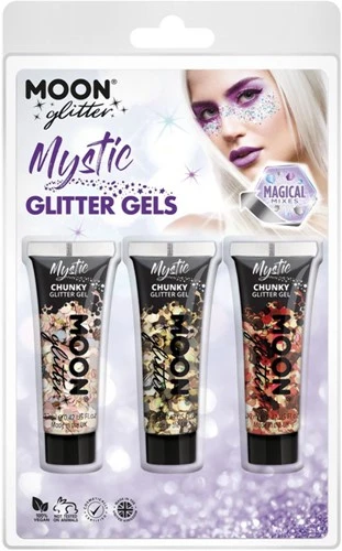 Moon Creations Mystic Glitter Gels Goud Rood 3 Moon Creations Mystic Glitter Gels Goud Rood