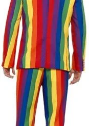 Stand Out Suits Regenboog Herenkostuum -Schminke Speciaalzaak regenboog herenkostuum 3