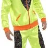 Smiffy's Retro Trainingspak Heren Neon Groen -Schminke Speciaalzaak retro trainingspak heren neon groen