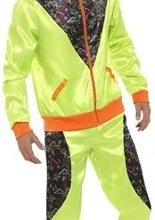 Smiffy's Retro Trainingspak Heren Neon Groen