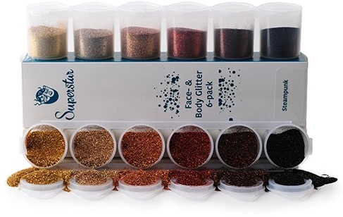 Superstar Fijne Glitter Sixpack Steampunk 3 Superstar Fijne Glitter Sixpack Steampunk